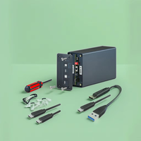 AOTECH Penjualan Terlaris USB-C Aluminium Alloy + ABS Dual Bay 3.5Inch RAID SATA HDD Enclosure 10Gbps Kecepatan Tinggi Kipas Pendingin Bersertifikasi CE