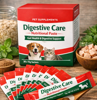 Pâte de Soin Digestif pour Chiens et Chats, Supplément Nutritionnel Probiotique pour une Digestion Saine, 30 Sachets de 15g, Gel de Soutien à la Santé Intestinale des Animaux