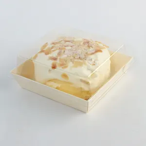 カスタマイズされたロゴ印刷食品グレード生分解性食品容器木製パンペストリー寿司包装箱