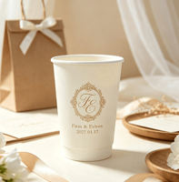 Gobelets en papier écologiques personnalisés de 12 oz à double paroi pour boissons chaudes à emporter et café, gobelets en papier jetables pour mariage