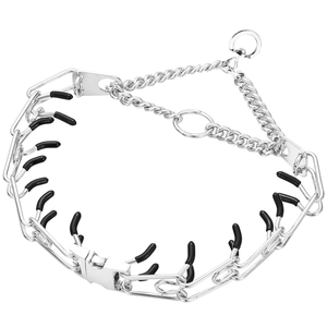 त्वरित रिलीज बकल कुत्ते कॉलर पालतू प्रैंग कॉलर, आराम रबर युक्तियों के साथ मध्यम और बड़े कुत्ते के लिए समायोज्य धातु हार - Product Image 2