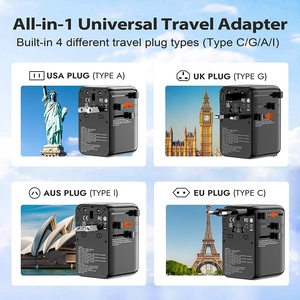Worldplug tất cả-trong-một PD QC Du lịch thế giới <span class=keywords><strong>Adapter</strong></span> phổ quốc tế cắm cho máy tính xách tay Cáp sạc di động - Product Image 5