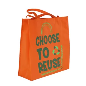 Customized logo foldable professional packing non-woven bag eco shopping pp orange non woven bags