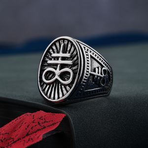 Anillos góticos <span class=keywords><strong>de</strong></span> plata Vintage para hombres y mujeres, joyería gótica, demonio malvado, Baphomet, Signet, sigilo <span class=keywords><strong>de</strong></span> Lucifer, <span class=keywords><strong>sello</strong></span> <span class=keywords><strong>de</strong></span> Satán - Product Image 5