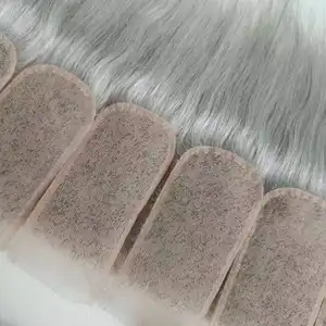 salt pepper human grey hair transparent lace closure hair lose system 100% European Human Hair lace closure