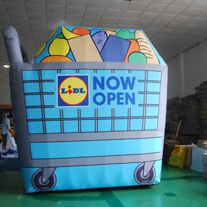 Réplique de chariot de courses gonflable personnalisée KeepFuns |   Giant <span class=keywords><strong>Lidl</strong></span> « MAINTENANT OUVERT » Gonflable pour les promotions commerciales et les grandes inaugurations - Product Image 5