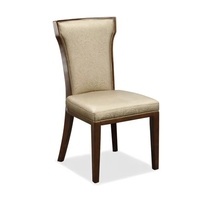 Chaise de salle à manger classique traditionnelle à dossier haut évasé avec structure en bois d'hévéa massif pour présentation en showroom, destinée aux distributeurs en gros