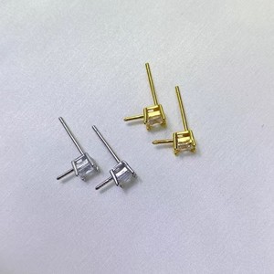 Accessoires en perles WENCHI DIY, plateau vide pour boucles d'oreilles en argent S925 avec perles de 9 à 11 mm, bijoux de mode, pince d'oreille, modèle 10892, emballé dans un sac - Product Image 3