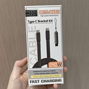 Nuovo Cavo Dati 2 <span class=keywords><strong>in</strong></span> 1 da <span class=keywords><strong>Type</strong></span> <span class=keywords><strong>C</strong></span> a <span class=keywords><strong>Type</strong></span> <span class=keywords><strong>C</strong></span> da 240W con Adattatore a Staffa per Gaming - Modello 2026 - Product Image 6