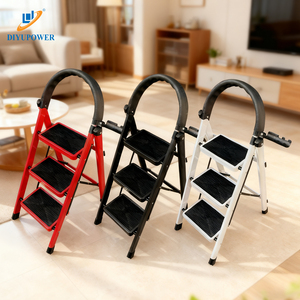 Scala Pieghevole in Acciaio a 3 Gradini CE con Gancio Portautensili, per Uso Domestico, <span class=keywords><strong>Cucina</strong></span>, Soffitta, Palestra, Bagno, Capacità di Carico 150kg, per Magazzino - Product Image 3