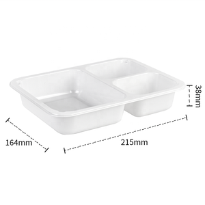 Factory Custom Plastic Cpet <strong>Food</strong> <strong>Trays</strong> Black/White Container 3 Compartments Dual Ovenable Cpet Prep Meal <strong>Tray</strong> with Lid - Product Image 2