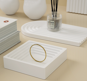 Plateau de présentation de coulée de résine pour la décoration de la maison <span class=keywords><strong>Jesmonite</strong></span> béton Art artisanat <span class=keywords><strong>moule</strong></span> en Silicone pour outils de gâteau comprend un plateau d'arc - Product Image 2