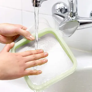 Wholesale Portable Silicone Sandwich Toast Bento Box With Handle Food <b>Container</b> <b>Snack</b> Student Office Worker Lunch - Product Image 3