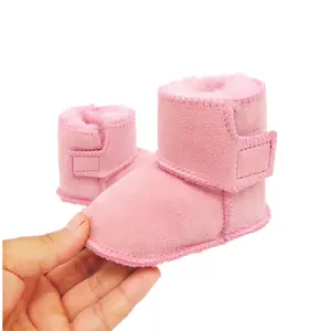 Sepatu bot salju Spaniby sepatu bot bayi musim dingin hangat bulu domba asli lembut hangat sepatu bot salju bayi musim dingin Bash kulit domba