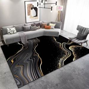Alfombra moderna de bloque de Color a rayas abstractas de mármol transfronterizo de 10mm, alfombra geométrica lavable de terciopelo de cristal para dormitorio - Product Image 4