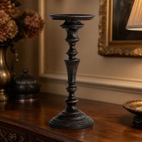 Support de bougie gothique en bois, accessoire de table pour escape room, ornement décoratif pour maison hantée d'Halloween