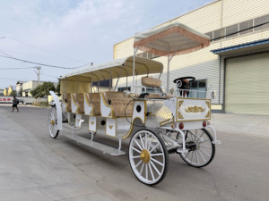 Carroza Eléctrica Personalizada de 4 Ruedas para Eventos Especiales, Limusina Turística Blanca de 4 Filas con Capacidad para 12 Personas - Product Image 3