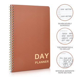 Wholesale Simplified <b>Day</b> <b>Planner</b> Custom Logo High Quality Paper A5 Hardcover Spiral Notebook Daily <b>Planners</b> Gift - Product Image 4