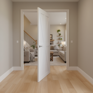 Kit de porte coulissante Crazy Elf Barn Door 36 x 80, style étoile, en bois massif apprêté, quincaillerie incluse - Product Image 2