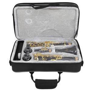 Barra superior de ébano Bb de alta calidad, tubo de tegulación <span class=keywords><strong>doble</strong></span> profesional de cobre blanco, <span class=keywords><strong>clarinete</strong></span> de Llave de Oro de viento de madera, alta calidad - Product Image 6