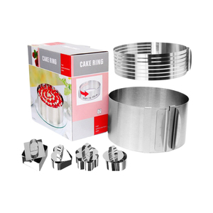 Jolies moules à anneaux en acier inoxydable pour la cuisson <span class=keywords><strong>de</strong></span> gâteaux mousse, desserts, fournitures <span class=keywords><strong>de</strong></span> cuisine et <span class=keywords><strong>de</strong></span> boulangerie - Product Image 2