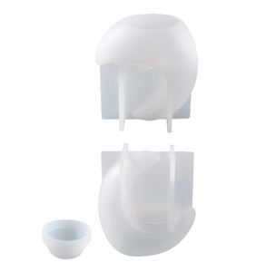 Bougies parfumées 3D en forme de lune, pot de bougie en plâtre, ornements en résine de ciment, moule en silicone pour artisanat - Product Image 3