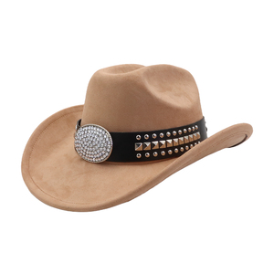Sombreros <span class=keywords><strong>Indiana</strong></span> <span class=keywords><strong>Jones</strong></span> de haute qualité en stock USA Texas daim Western Cowboy <span class=keywords><strong>chapeau</strong></span> en gros unisexe extérieur luxe haut Fedora chapeaux - Product Image 1