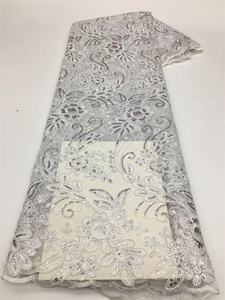 Ultimo tessuto africano 2022 di paillettes tessuto francese <span class=keywords><strong>Tulle</strong></span> champagne <span class=keywords><strong>ricamato</strong></span> pizzo <span class=keywords><strong>per</strong></span> le signore del vestito - Product Image 4