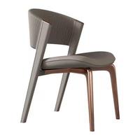 Chaise de salle à manger de luxe italienne, style moderne minimaliste, en cuir, avec pieds en métal, garantie 1 an, pour la maison, le bureau, le restaurant, avec dossier
