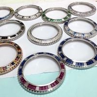 Luxuriöse High-End 40mm Regenbogen-Edelstein-Lünette Moissanit Automatik-Chronograph Mechanische Uhr mit Goldenem Edelstahlgehäuse