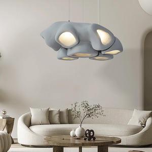 Luminaire suspendu de style nordique pour restaurant, design original, moderne, minimaliste, style wabi-sabi, éclairage LED à hauteur réglable, moyen - Product Image 2