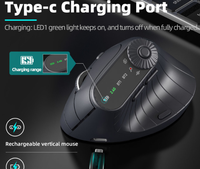 Mouse Gaming ergonomis vertikal nirkabel 2.4G, dapat diisi ulang USB untuk beberapa perangkat tepat untuk PC kantor menggunakan Mouse RGB