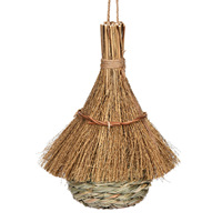 Nid d'oiseau en paille tissée naturelle pour cage, fait à la main, écologique, en osier, cabane suspendue pour petits oiseaux, perruche, canari, reproduction