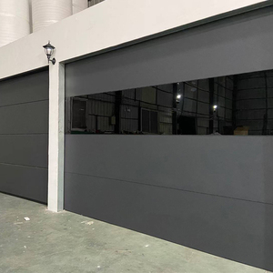 <span class=keywords><strong>Porte</strong></span> de garage sectionnelle de style moderne pour villa avec longue <span class=keywords><strong>fenêtre</strong></span>, automatique, en alliage d'aluminium blanc - Product Image 2