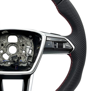 Volante de Cuero Personalizado Completamente Perforado para Audi A3 A4 A5 <span class=keywords><strong>A6</strong></span> C6 TT <span class=keywords><strong>2008</strong></span> - Product Image 5