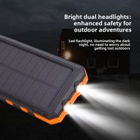 Banco de Energía Solar Multifuncional con Brújula y Protección Anticaídas, 10000mAh, Luz LED Impermeable para Exteriores, Fuente de Alimentación Portátil para Teléfono Móvil
