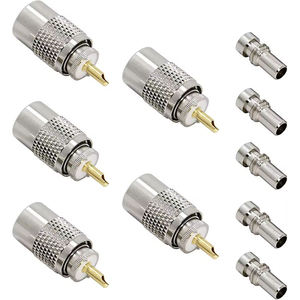 Conector Macho UHF PL259 con Reductor, Adaptador RF de 50 ohmios para RG58, RG-213, RG142, LMR195 - Product Image 1