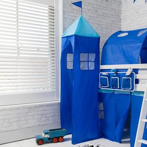 Fabricant de lits superposés pour garçons <span class=keywords><strong>Lit</strong></span> pour enfants en bois de pin avec échelle et tente féerique pour enfants - Product Image 4