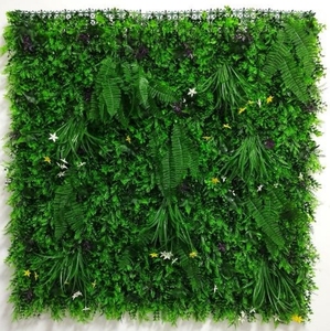 Custom-size Anti-UV Plastic Artificial Grass <b>Wall</b> Artificial Green Grass With Mini <b>Flower</b> Home Office Decor - Product Image 4