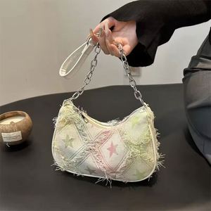 Bolsos de Hombro a Cuadros al por Mayor para Mujer, Bolsos Cruzados de Mezclilla, Bolsos de Mano para Viajes y Actividades al Aire Libre - Product Image 6