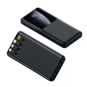 Baterai ponsel 10000mAh 20000mAh Laptop Pd cermin dengan kabel Power Bank portabel pengisi daya dinding bawaan