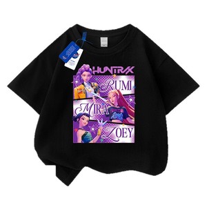 T-shirt con stampa personaggi HUNTRX Rumi Mira Zoey - Maglietta casual in cotone a maniche corte a collo alto per bambini, taglie forti, nuovo regalo per la festa dei bambini - Product Image 1