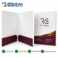 Dossier de présentation d'entreprise imprimé sur mesure, format A4, impression personnalisée, logo personnalisé, dossiers à double poche avec pochettes