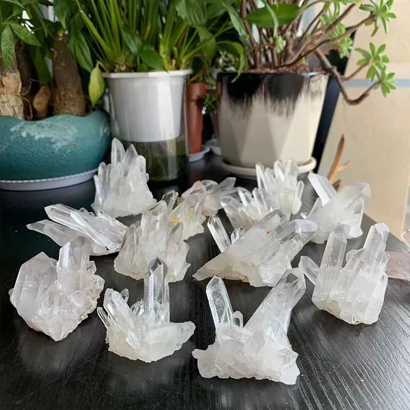 Wholesale Natural Crystals Healing Stone Reiki Raw Unique Clear Quartz Cluster For Home Decoration