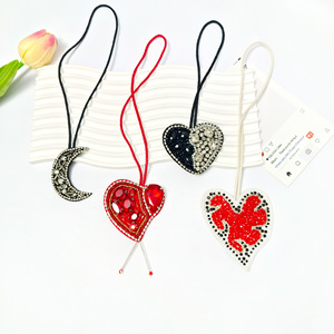 Handmade <strong>Beaded</strong> Three-Dimensional Flower Pendant New Foreign Trade Small Accessories Clothes Keychain PVC Fabric Patch Wholesale - Product Image 4