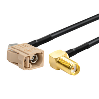 Câble RF blindé en cuivre double tressé FAKRA I Code mâle vers SMA mâle RG174 à faible perte 50 Ohm certifié CE pour systèmes d'antennes GPS