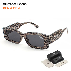 2025 Trending Small Rectangle Leopard Frame <b>Shades</b> Uv400 <b>Sun</b> Glasses for Men Women Fashion Retro Luxury Sunglasses Custom logo - Product Image 1