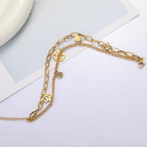 Le Japon et la Corée du Sud ins style élégant <span class=keywords><strong>bijoux</strong></span> en <span class=keywords><strong>acier</strong></span> au titane couronne creuse bracelet collier ensemble accessoires en gros - Product Image 4