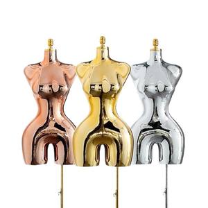 Mannequin femme brésilien <span class=keywords><strong>grande</strong></span> taille, buste et hanches généreuses, demi-corps courbé, plaqué or, pour présentation de vêtements - Product Image 1