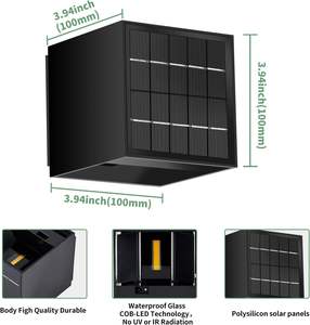 Lámpara Solar LED de Pared con Control Remoto, Impermeable IP65, Ángulo de Haz Ajustable, para Decoración de Jardín Exterior, Venta al Por Mayor - Product Image 2